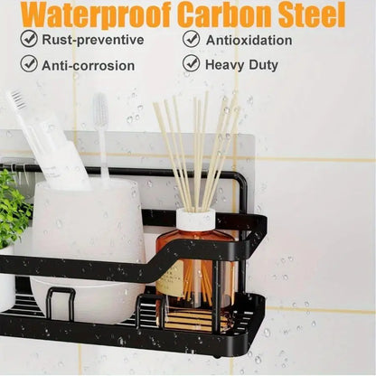 3/5 Pack Shower Organizer , Adhesive Shower Caddy with No Drilling,  Rustproof Stainless Steel for Bathroom and Storage&Kitchen