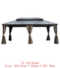14x24 Hardtop Gazebo, Upgraded Metal Canopy with Drainage, Dual-Layer Galvanized Steel Roof, Includes Curtains & Netting,