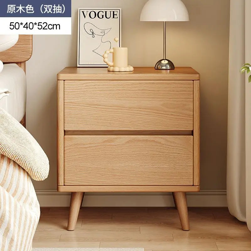 Solid wood bedside table simple Chinese Nordic home storage cabinet storage bedroom bedside floor storage cabinet