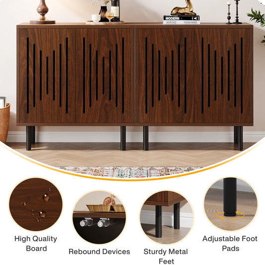 Vintage Storage Cabinet Set of 2, 59" Sideboard Buffet with Storage, Farmhouse Buffet Sideboard Cabinet with Doors