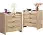 Set of 2 Rattan Night Stands with Type-C Charging Station