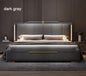 SAT. Luxury modern king soft bed framed leather solid wood double bed with storage for home or hotel bedroom furniture