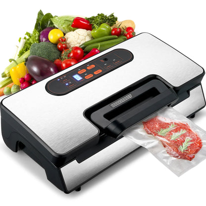 90Kpa 130W Vacuum Sealer Food Packaging Machine with Free 10pcs Vacuum bags for Household Kitchen