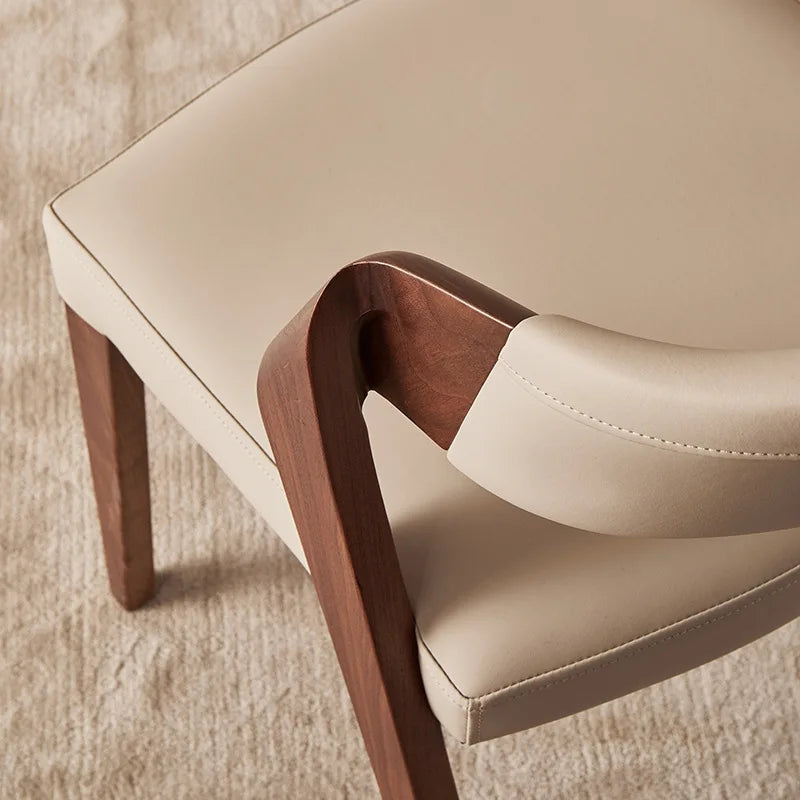 Nordic High-end Light Luxury Ash Wood Dining Chair Wabi-sabi Style Chair Designer Structure Armchair Restaurant Backrest Chair