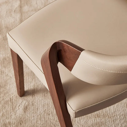 Nordic High-end Light Luxury Ash Wood Dining Chair Wabi-sabi Style Chair Designer Structure Armchair Restaurant Backrest Chair