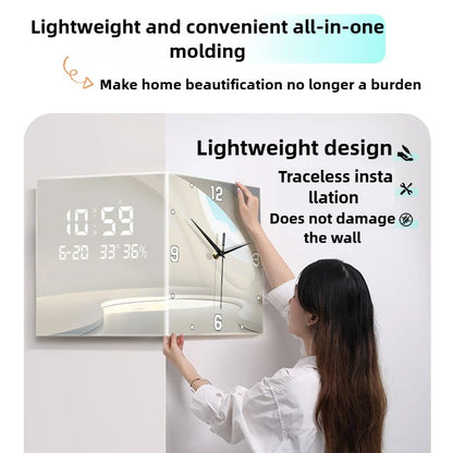 Living Room Corner Wall Mounted Clocks Double Sided Needle Digital Wall Clocks Acrylic Modern Design Clock Luxury Home Decor