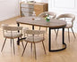 Khaki Dining Chairs Set of 4, Mid Century Modern Kitchen Chairs with Bronze Metal Legs/Curved Open Back, Chenille Fabric Side Ch
