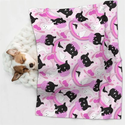 Spooky Halloween Throw Blanket Soft and Warm Fleece Blanket with Stylish Print