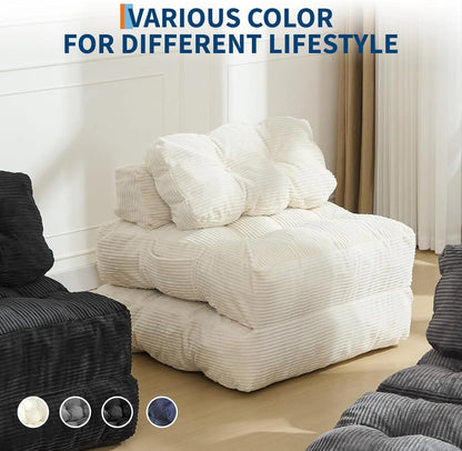 3-in-1 34" Folding Sofa Bed with Pillow Boneless Matress with Back Support Comfy Portable Convertible Sleeper Chair Floor Sofa