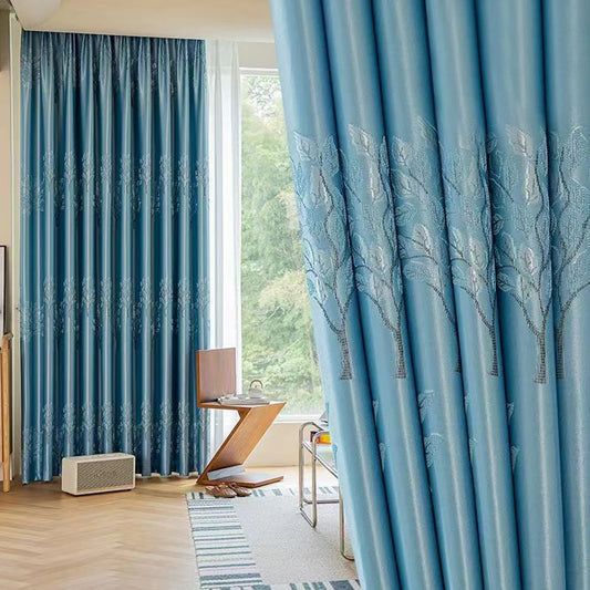 Tiffany Blue Curtains Blackout High-end Heat Insulation Sun Protection Multi-color Optional