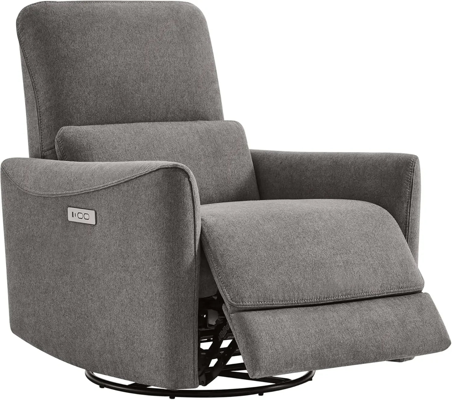 Power Recliner Chair Swivel Glider, FSC Certified Fabric Living Room Nursery Reclining Sofa Chair with Lumbar Support