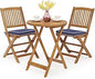 Folding Bistro Set, Outdoor Table and Chairs Set with Soft Cushions