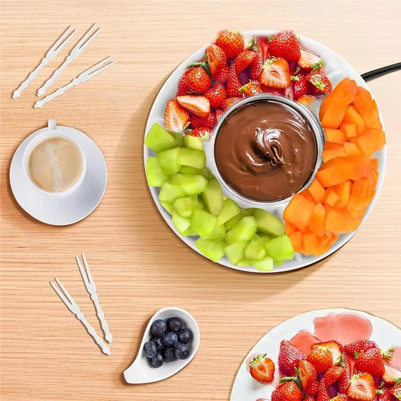 CKFAM-MINI Electric Chocolate Melting Pot For Milk Chocolate, Cheese, Butter, Candy(Coffee) Warmer Machine Fondue Set EU Plug
