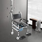 Shower Chair with Wheels 3 in 1 Foldable Height Shower Wheelchair Accessibility Commode Wheelchair with Flip-Up Footrests