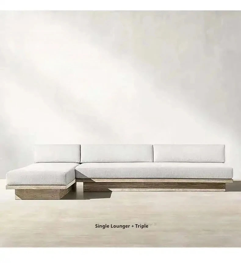 Japanese Style Waterproof and Sunscreen Garden Sofa, Minimalist Designer, Modern Garden Sofa, Artistic Outdoor Furniture, Divano