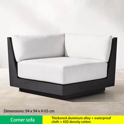 Luxury Outdoor Lounge Set - U-Shaped Sofa for Large Terrace, Pool Parties - Woven Design with Thick Cushions Coffee Table