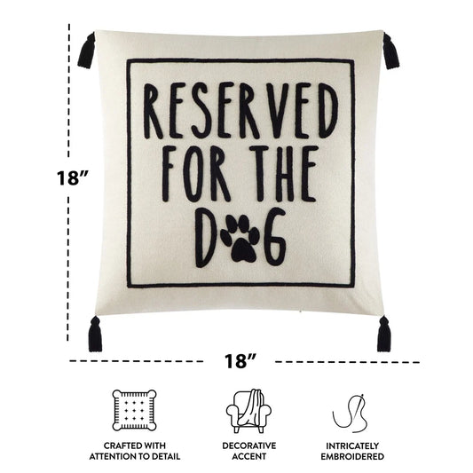 Decorative Throw Pillow Reserved Dog Soft Cozy Cushion Living Room Bedroom Pet Lovers 18x18 Durable Fabric Zip Closure