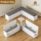 Storage Bench with Cushion, Farmhouse Corner Dining Bench, Kitchen Breakfast Nook Bench with Hidden Storage for Dining Room, En