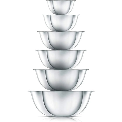 6 Piece Stainless Steel Mixing Bowl Set